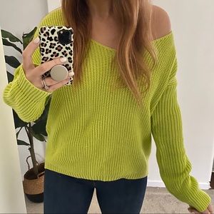 Neon green oversized sweater